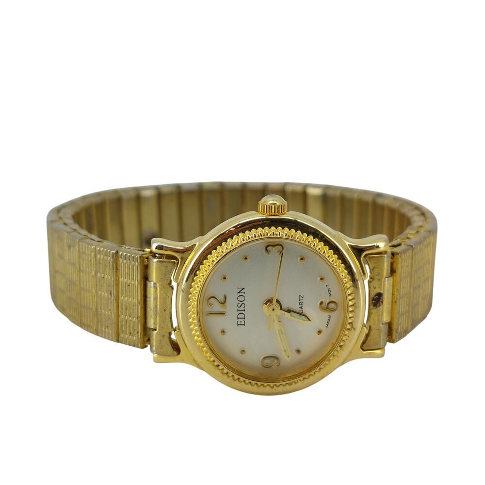 Edison Watch Gold Tone Bracelet Watch Wristwatch Japan Movt